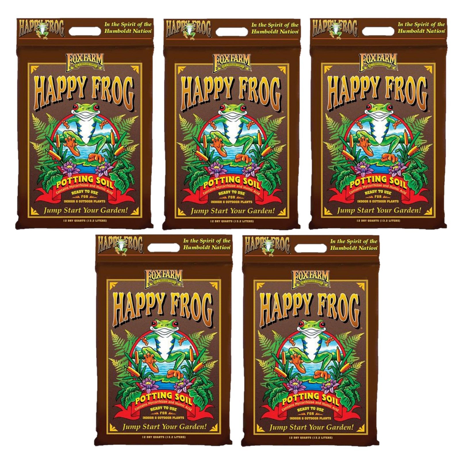 Foxfarm Ready-To-Use Happy Frog Potting Soil, 12 Qt (Pack of 5)
