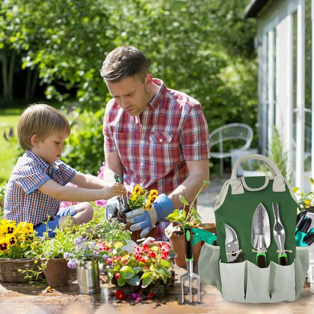 111Pcs Garden Tools Set + Succulent Tools Set, Heavy Duty Aluminum Manual Garden Kit Outdoor Gardening 