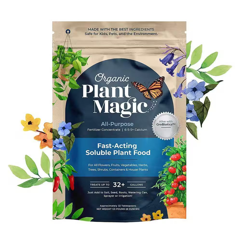 Organic Fast-Acting Water Soluble Plant Food 1/2 Lb., All-Purpose Fertilizer for Flowers Vegetables Herbs Fruit Trees