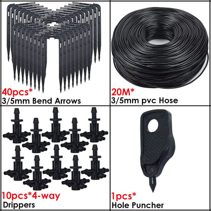 Greenhouse Drip Irrigation 4-Way 3/5Mm 2-Way Drip Arrow Transmitter Garden Automatic Watering System Potted Plant 10/20Set