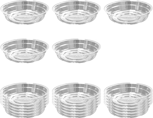 6 Inch 5 Pack Clear Plant Saucers Flower Pot Tray Excellent for Indoor & Outdoor Plants