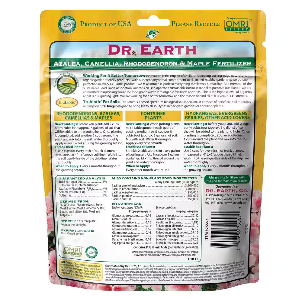 1 Lb. 13 Sq. Ft. Organic Acid Lovers Azalea Camellia Rhododendron and Maple Dry Fertilizer