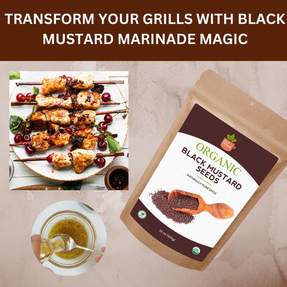 Organic Black Mustard Seeds - Gluten Free Dry, High-Quality Brown Mustard Seeds