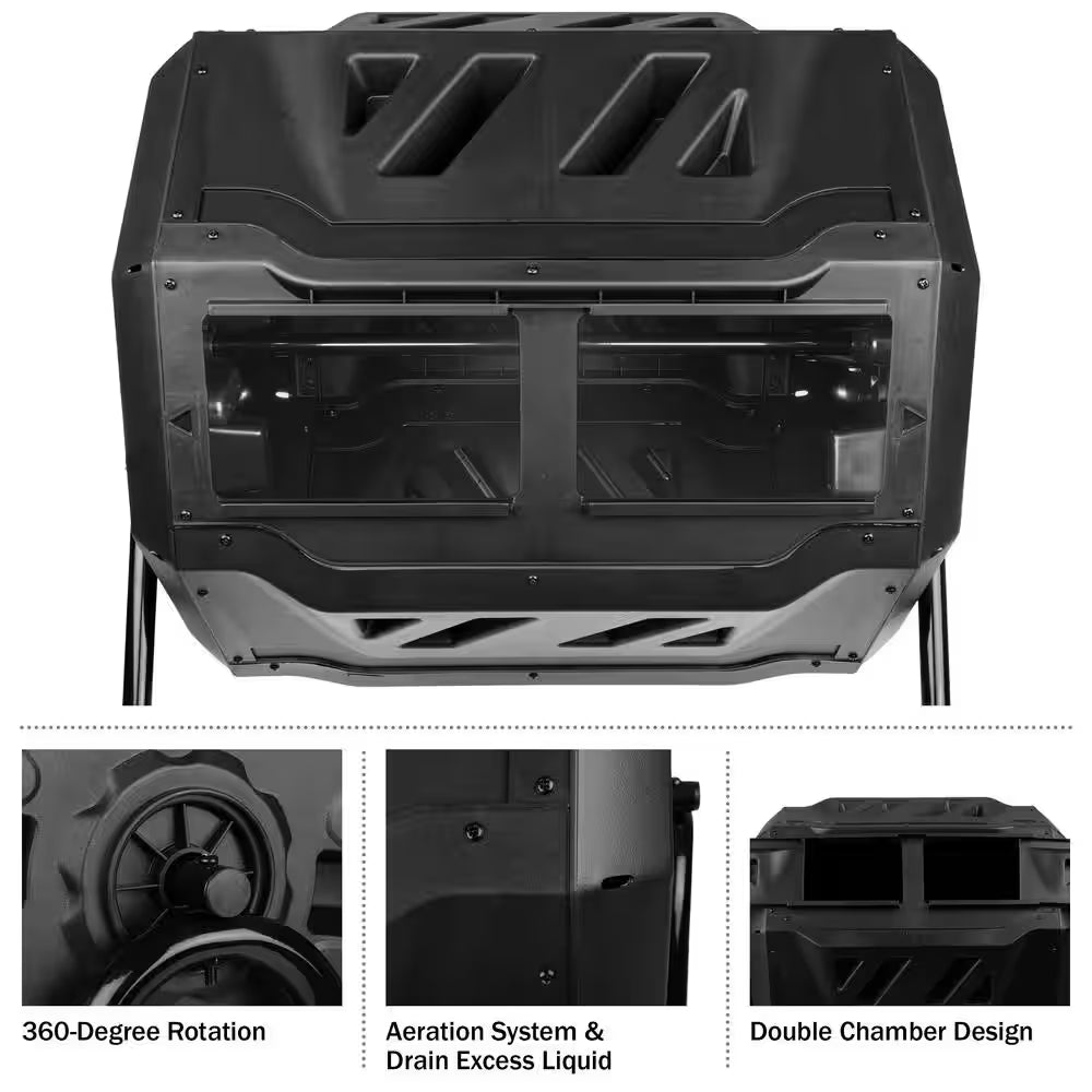 43 Gal. Compost Tumbler with Gloves
