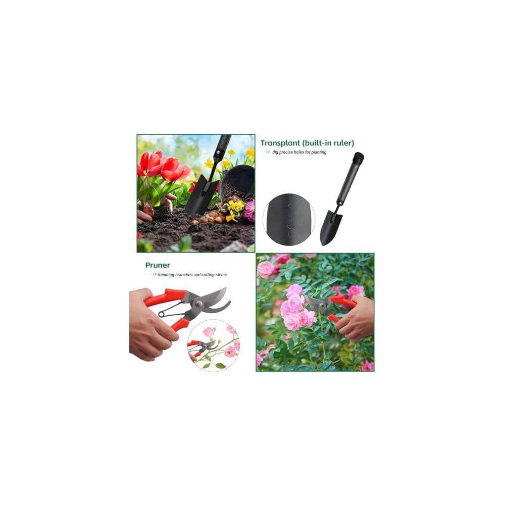 Garden Tools Set with Extension Handles 5 Piece Thick Heavy Duty Steel Rust-Proof 
