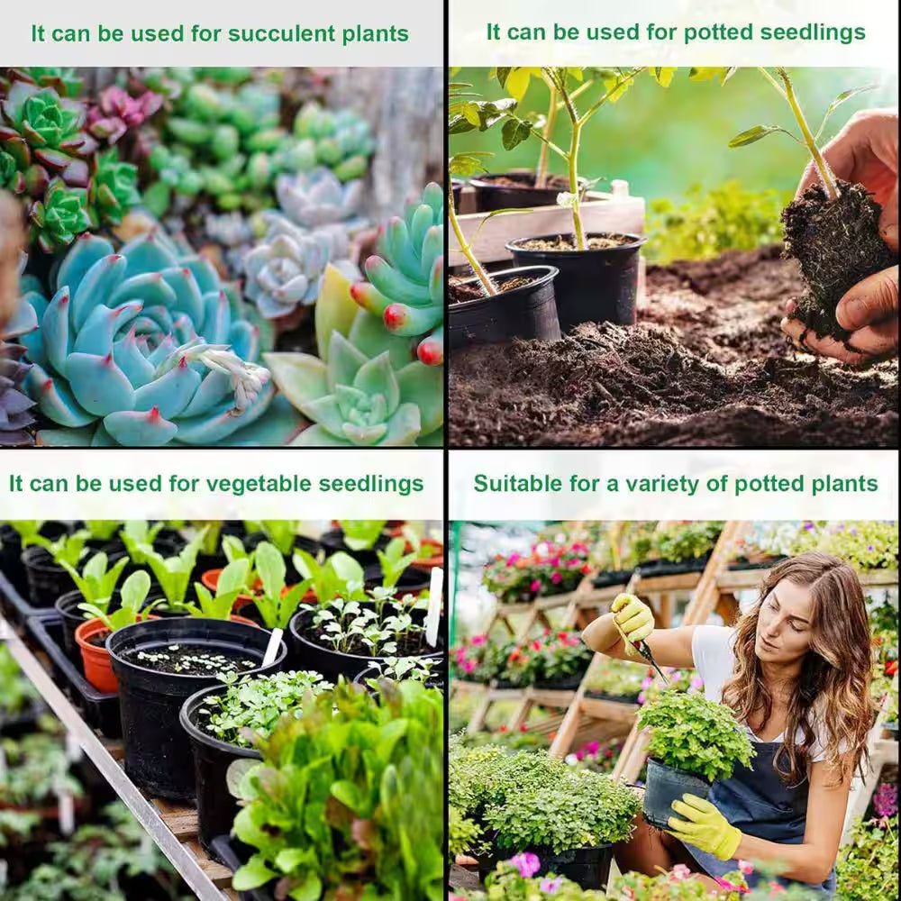 6 In. 0.5 Gal Dia Black Plastic Plant Nursery Seed Starting Nursery Pots