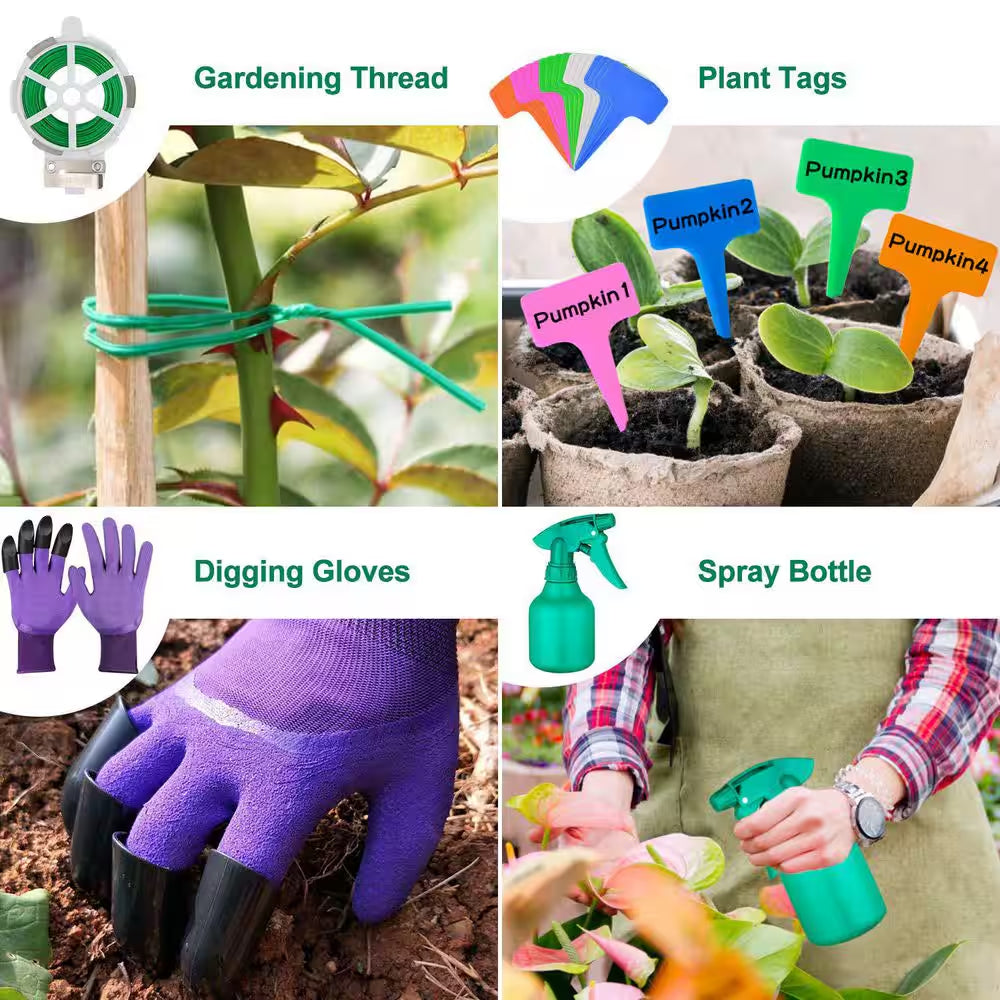 83 Piece Garden Tools Set with Succulent Tools Heavy Duty Aluminum Gardening Accessories