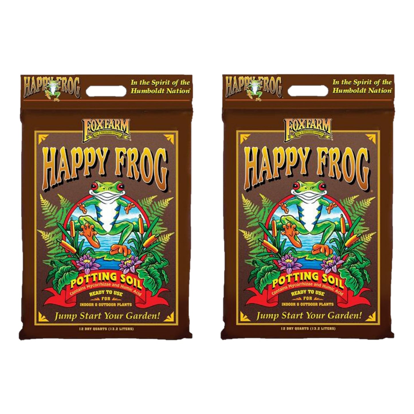 Foxfarm Happy Frog Potting Soil Mix with Mycorrhizal Fungi, 12Qt (Pack of 2)