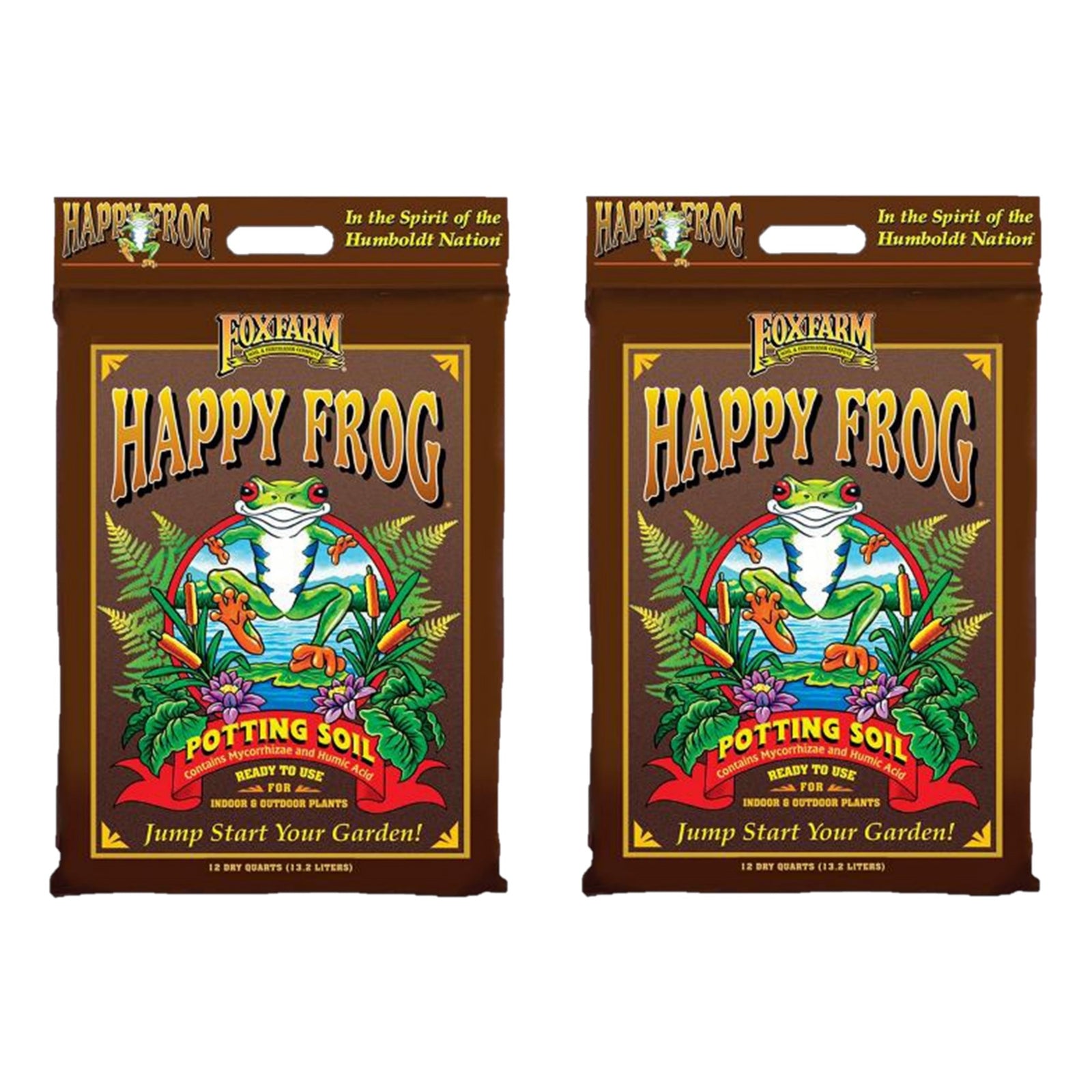 Foxfarm Happy Frog Potting Soil Mix with Mycorrhizal Fungi, 12Qt (Pack of 2)