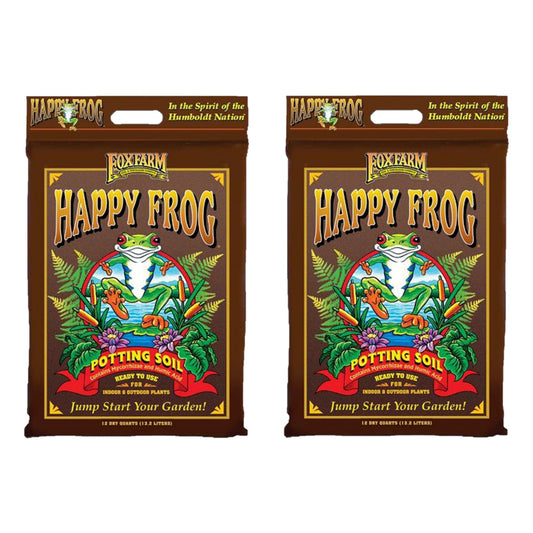Foxfarm Happy Frog Potting Soil Mix with Mycorrhizal Fungi, 12Qt (Pack of 2)