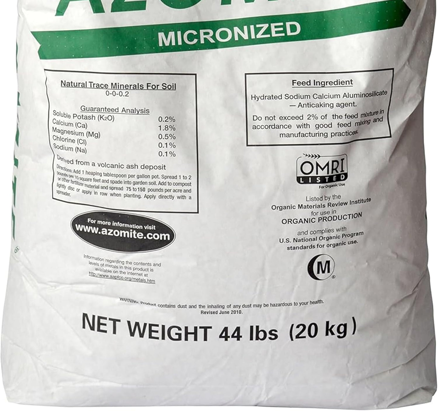 Raw Supply Organic Trace Mineral Powder 44LB Micronized, White