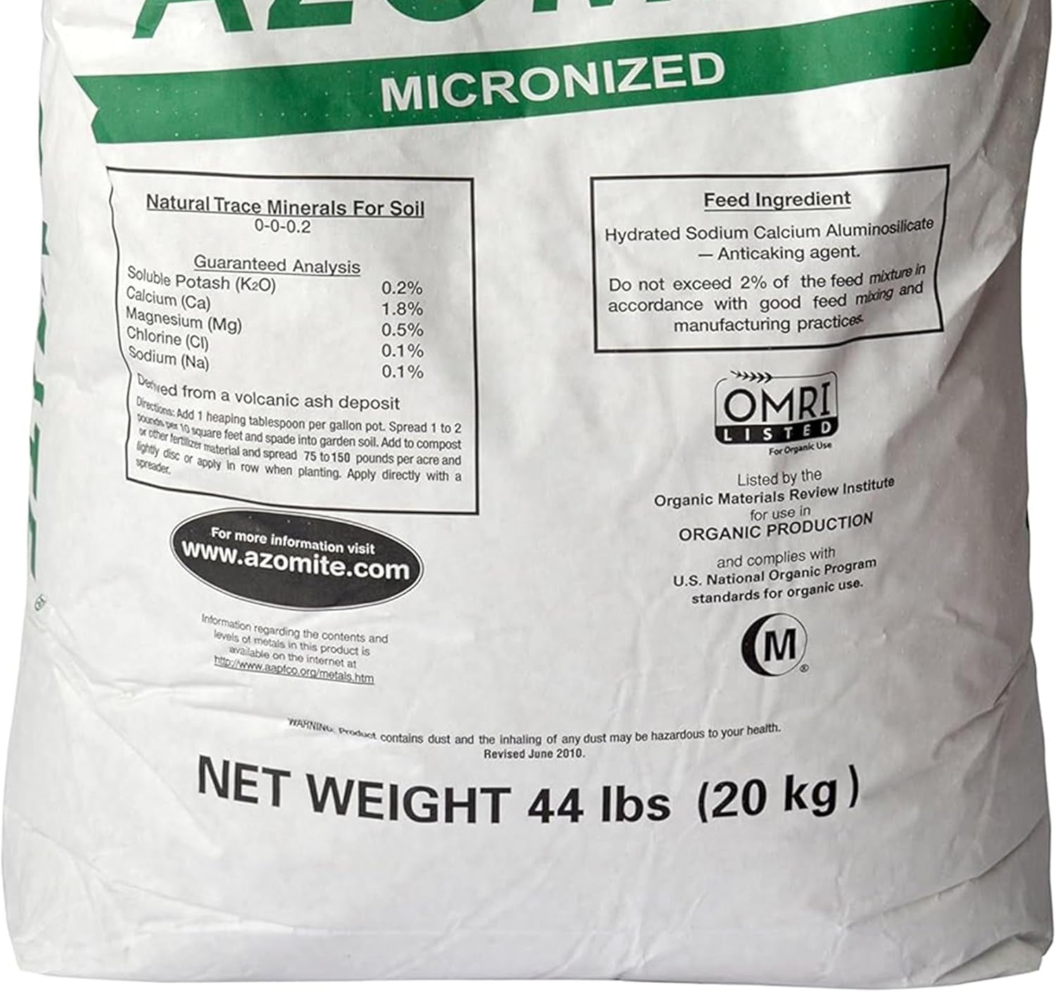 Raw Supply Organic Trace Mineral Powder 44LB Micronized, White