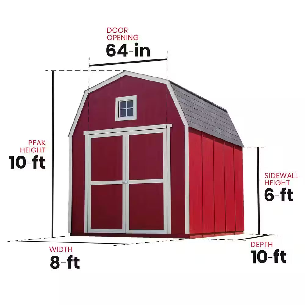 Montana Do-It-Yourself 8 Ft. X 10 Ft. Barn Style Wood Garden Shed Storage with Smartside Siding and Loft (80 Sq. Ft.)