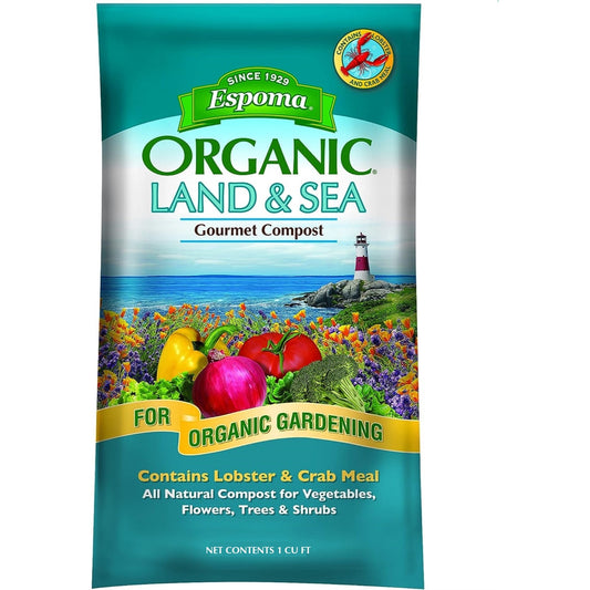 Espoma Organic Land & Sea Gourmet Compost with Lobster and Crab Meal, 1 Cu Ft