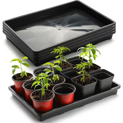 5-Pack Nursery Potting Tray for Seeds Starting Pot Collecting Drainage Water Black
