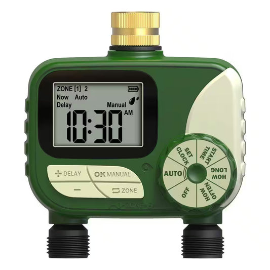 Hose Timer Sprinkler Timer Outdoor with Brass Inlet, 2 Outlet