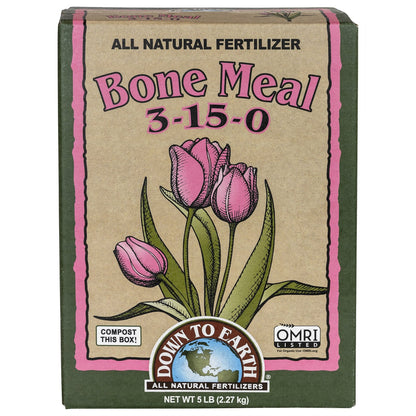 Down to Earth Organic Bone Meal 3-15-0 All-Natural Fertilizer, 5 Lbs