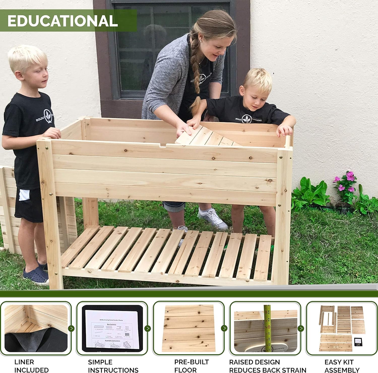 Cedar Raised Planter Box with Legs – Elevated Wood Raised Garden Bed Kit – Grow Herbs and Vegetables Outdoors – Naturally Rot-Resistant - Unmatched Strength Lasts Years (4X2)