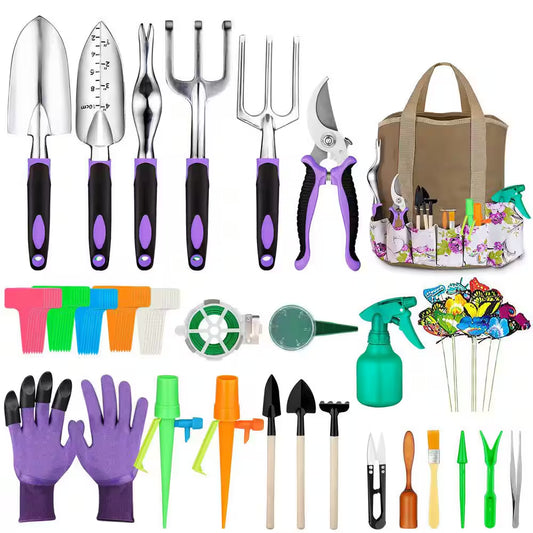 83 Piece Garden Tools Set with Succulent Tools Heavy Duty Aluminum Gardening Accessories