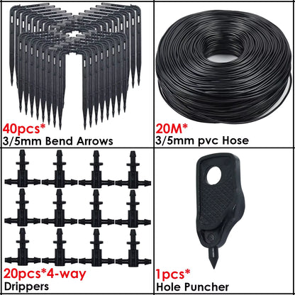 Greenhouse Drip Irrigation 4-Way 3/5Mm 2-Way Drip Arrow Transmitter Garden Automatic Watering System Potted Plant 10/20Set