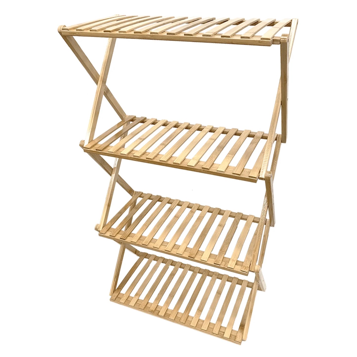 Indoor Multi-Tier Bamboo Plant Stand with Collapsible Design