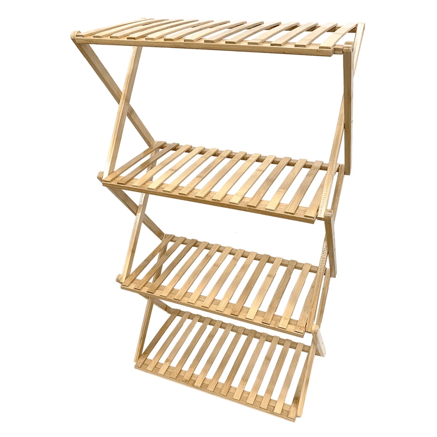 Indoor Multi-Tier Bamboo Plant Stand with Collapsible Design