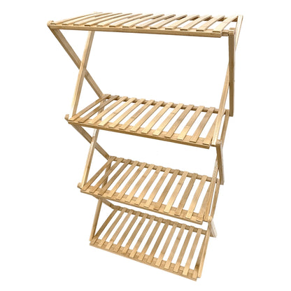 Indoor Multi-Tier Bamboo Plant Stand with Collapsible Design