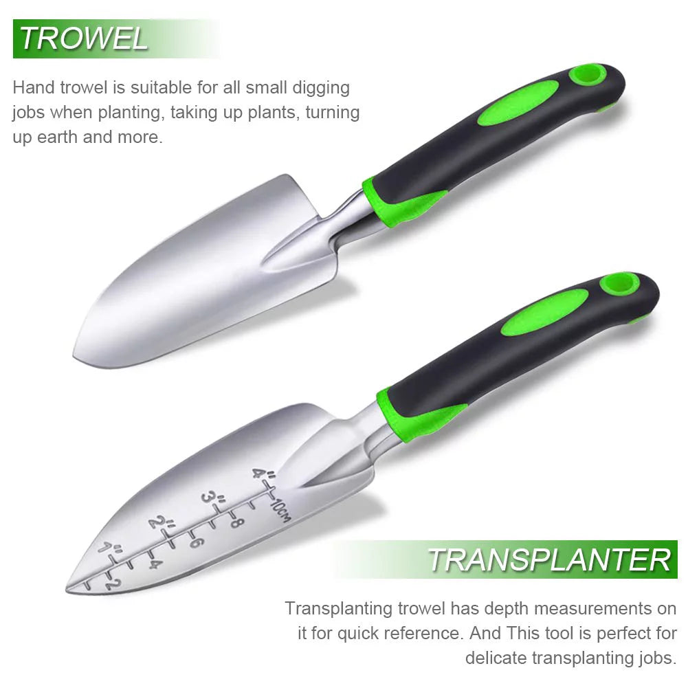 111Pcs Garden Tools Set + Succulent Tools Set, Heavy Duty Aluminum Manual Garden Kit Outdoor Gardening 