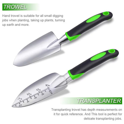 111Pcs Garden Tools Set + Succulent Tools Set, Heavy Duty Aluminum Manual Garden Kit Outdoor Gardening 