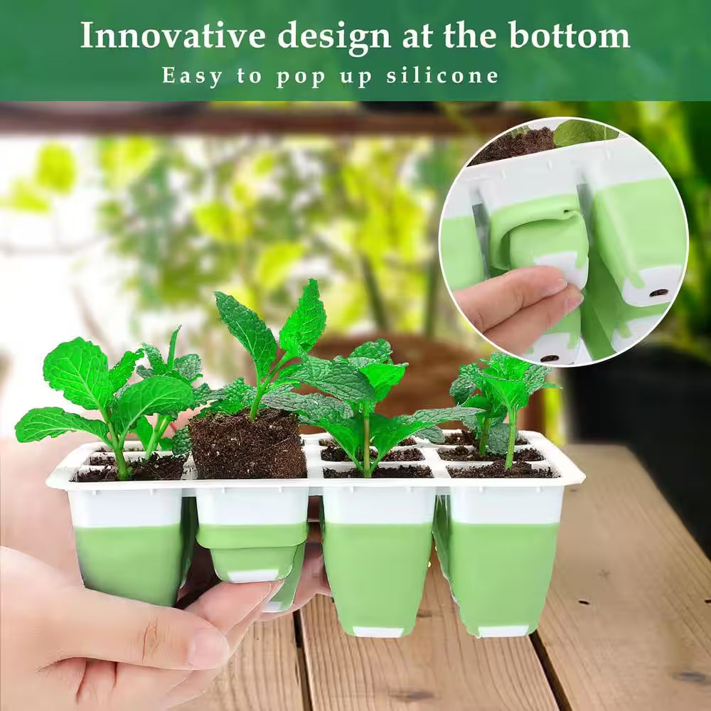 72 Cells Indoor Seed Starter Kit W/ Humidity Dome, Reusable Germination Tray, Bpa-Free, Dishwasher Safe
