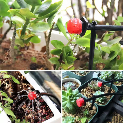 201-Piece 1/4 In. 1/2 In. Garden Drip Irrigation Kit Adjustable Patio Misting Nozzle Emitters Sprinkler