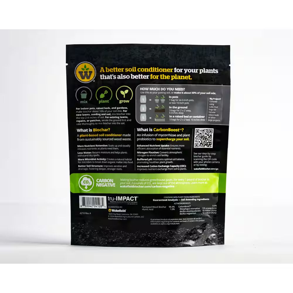 Biochar with Carbonboost, Soil Amendment-2 Qt. Bag