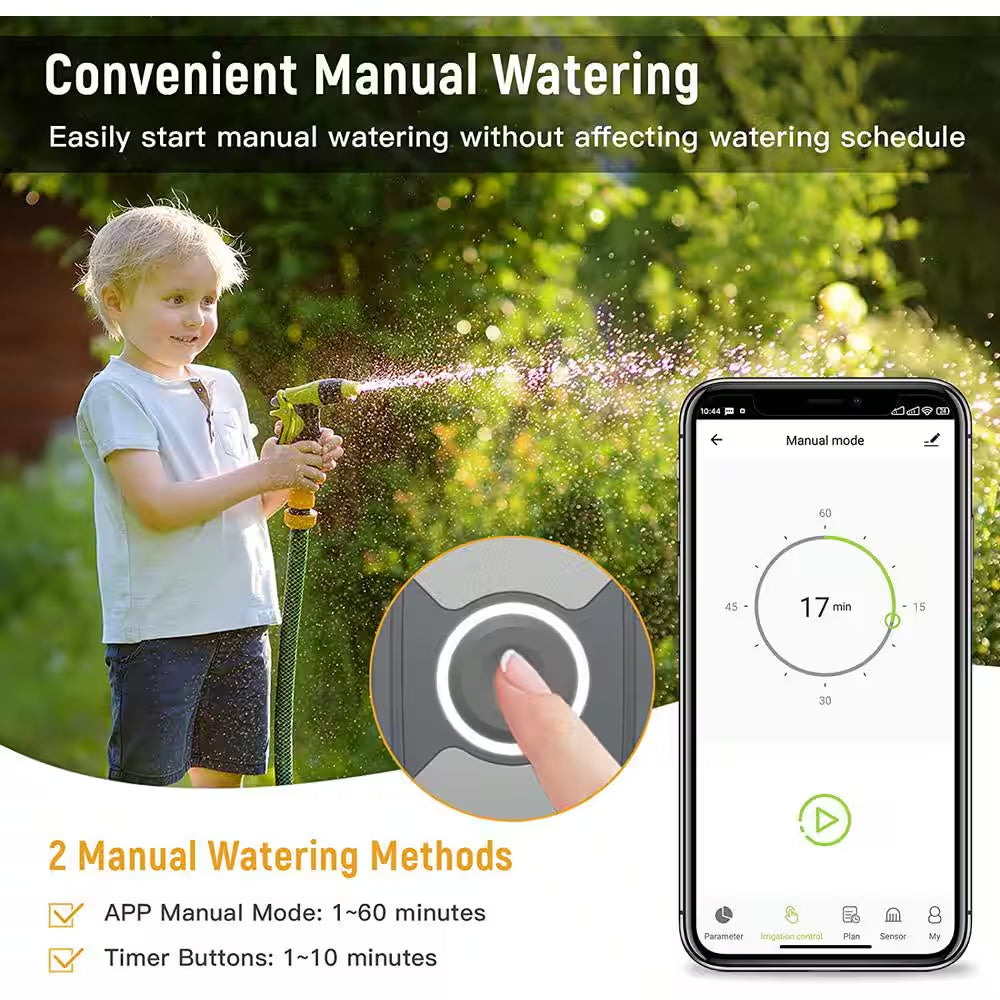 Smart Wi-Fi Water Timer for Garden Hose Faucet Sprinkler (Hub Included), Automatic Irrigation System