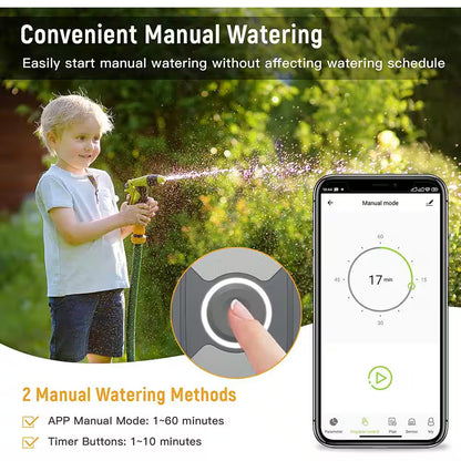 Smart Wi-Fi Water Timer for Garden Hose Faucet Sprinkler (Hub Included), Automatic Irrigation System