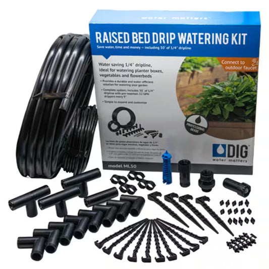 Raised Bed Garden Drip Irrigation Kit