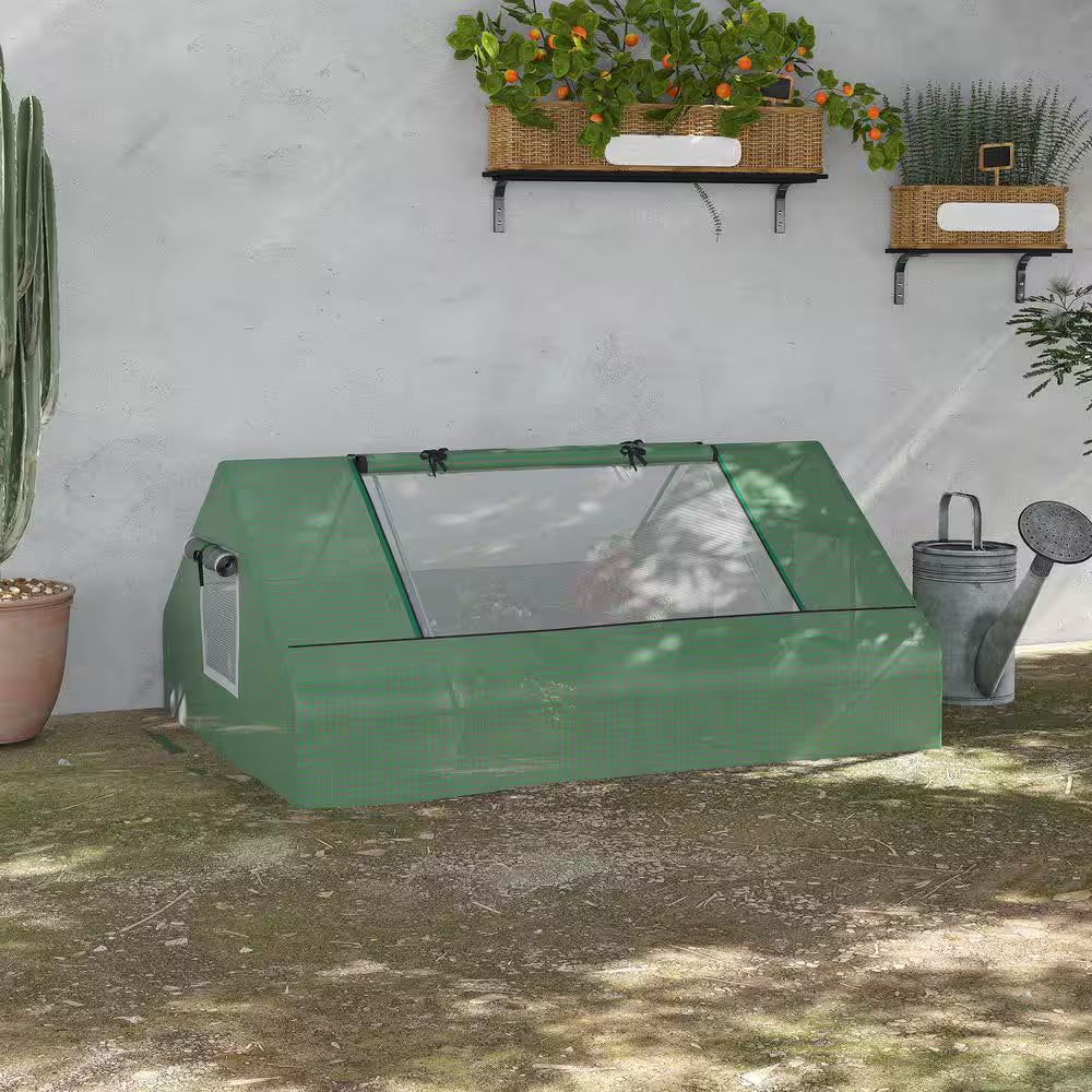 71 In. X 55 In. X 32 In. Mini Tunnel Greenhouse, Garden Planting Shed, Outdoor Flower Planter Warm House, Green