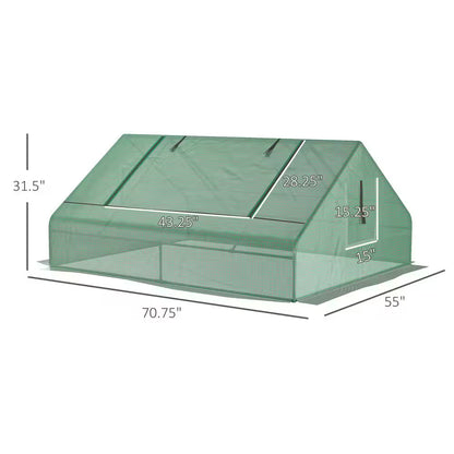 71 In. X 55 In. X 32 In. Mini Tunnel Greenhouse, Garden Planting Shed, Outdoor Flower Planter Warm House, Green