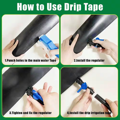 5/8 In. Drip Tape 1010 Ft. 6 In. Spacing Roll, 16 Mil Garden Irrigation Tubing,Adjustable Drip System for Flowers,Plants