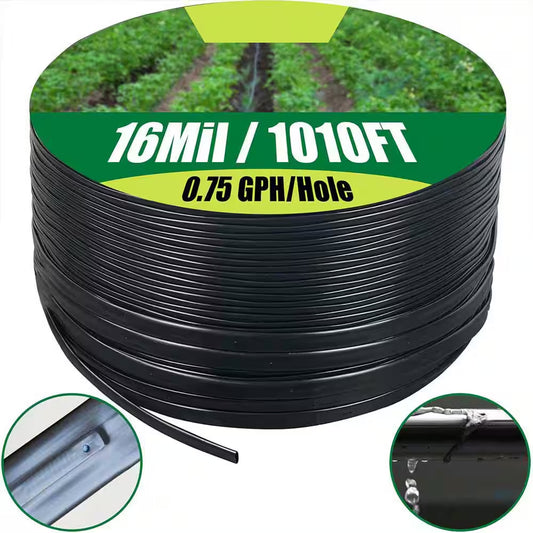 5/8 In. Drip Tape 1010 Ft. 6 In. Spacing Roll, 16 Mil Garden Irrigation Tubing,Adjustable Drip System for Flowers,Plants