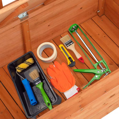42 Gal. Solid Wood Cedar Outdoor Storage Bench
