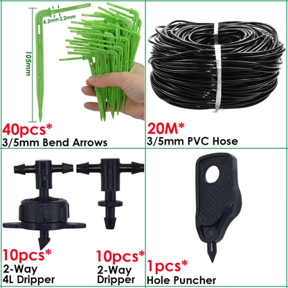 Greenhouse Drip Irrigation 4-Way 3/5Mm 2-Way Drip Arrow Transmitter Garden Automatic Watering System Potted Plant 10/20Set
