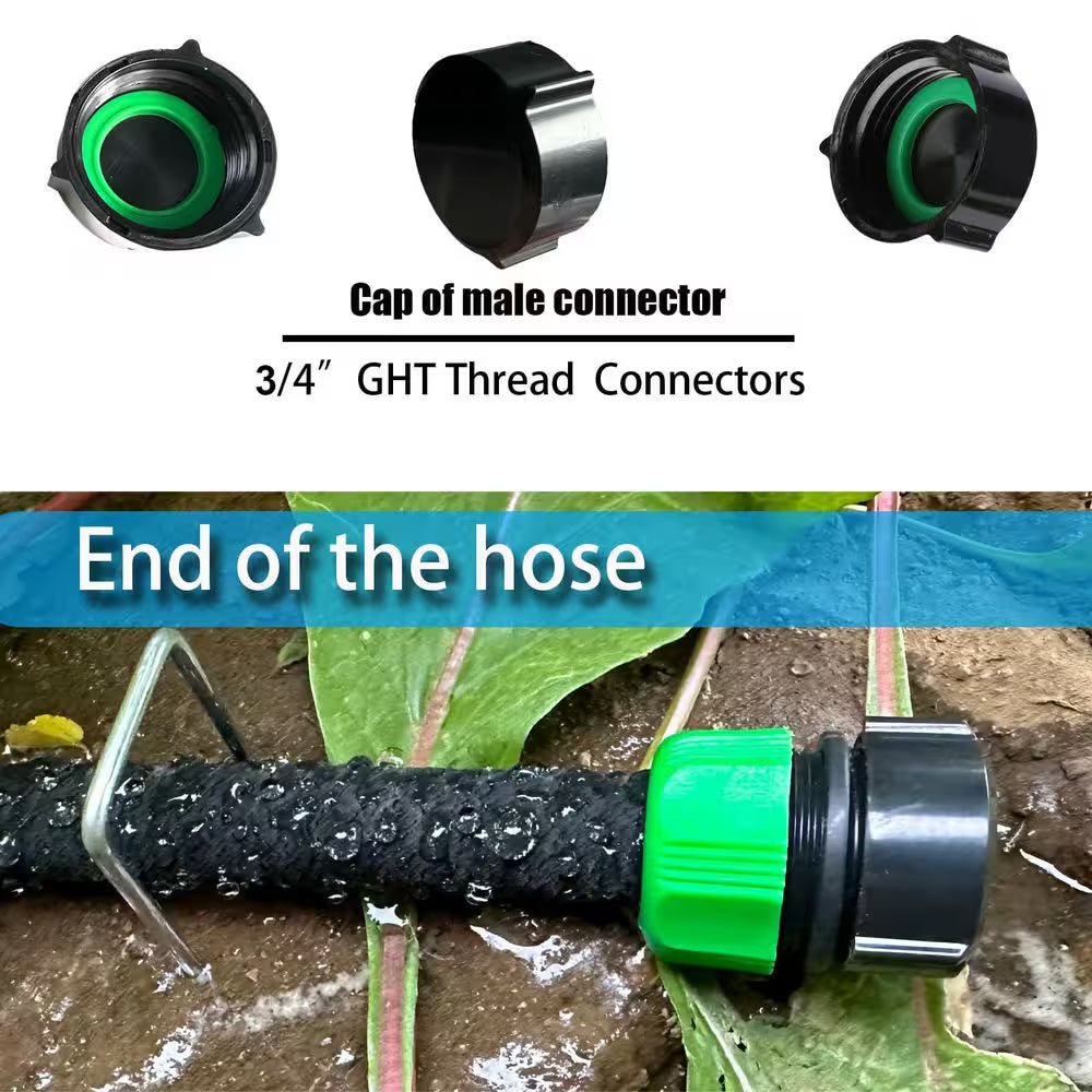 16-Piece Hose Connector Set with Female Connector, Male Connector, Valves and Straight Connectors for 0.5 In. Hose