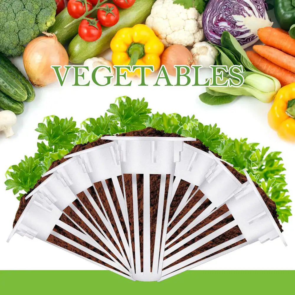 0.5 Inch, White Plastic Hydroponic Plant Basket with Seed Labels for Indoor/Outdoor Gardening (50-Pack)