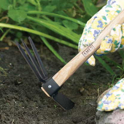 Hoe/Cultivator Combo with Wood Handle