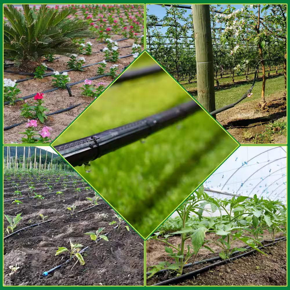 5/8 In. Drip Tape 1010 Ft. 6 In. Spacing Roll, 16 Mil Garden Irrigation Tubing,Adjustable Drip System for Flowers,Plants