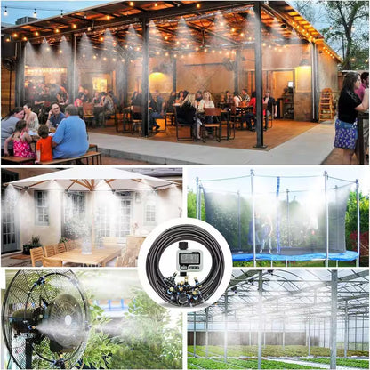Multi-Function 50 Ft. Misting Cooling System with Timer for Outdoor Patio