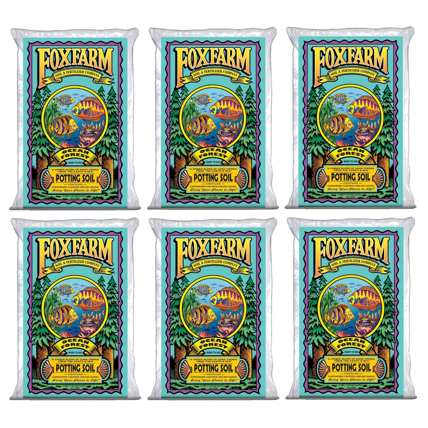 Foxfarm Ocean Forest Potting Soil, 1.5Cu Ft (Pack of 6)