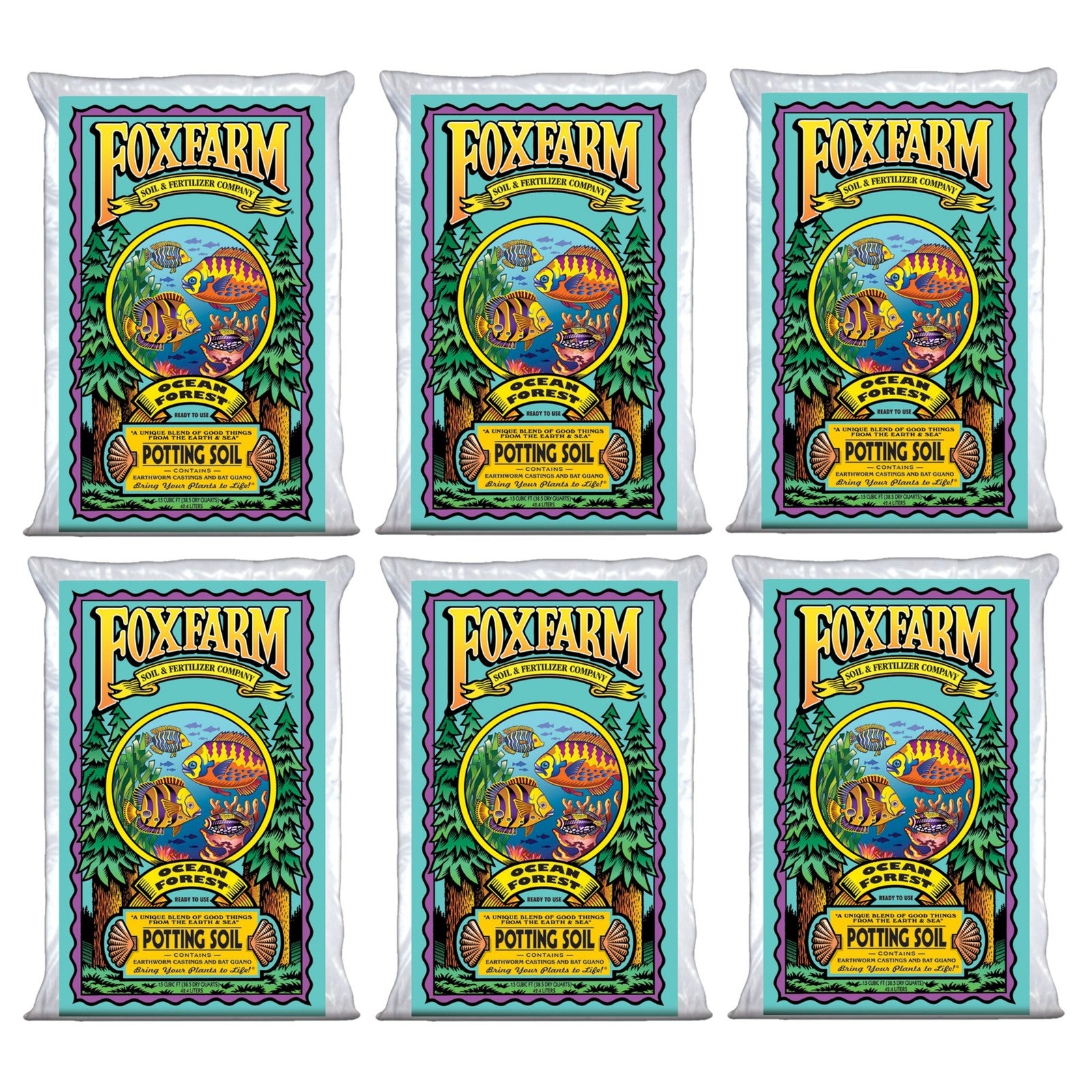 Foxfarm Ocean Forest Potting Soil, 1.5Cu Ft (Pack of 6)