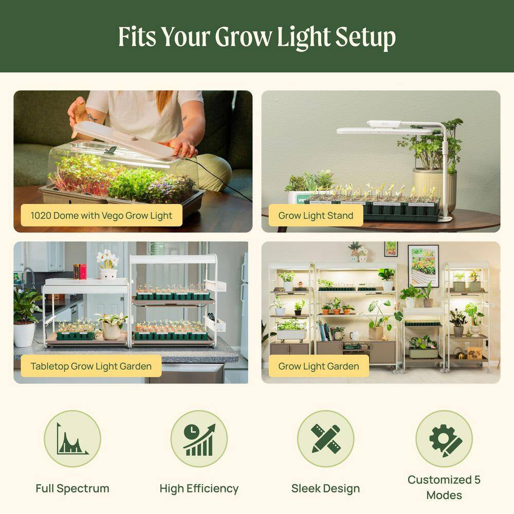 10 In. L X 10 In. W X 8.89 In. H Plastic Self-Watering Microgreens Grow Kit with Capillary Grow Mats in Fog Gray