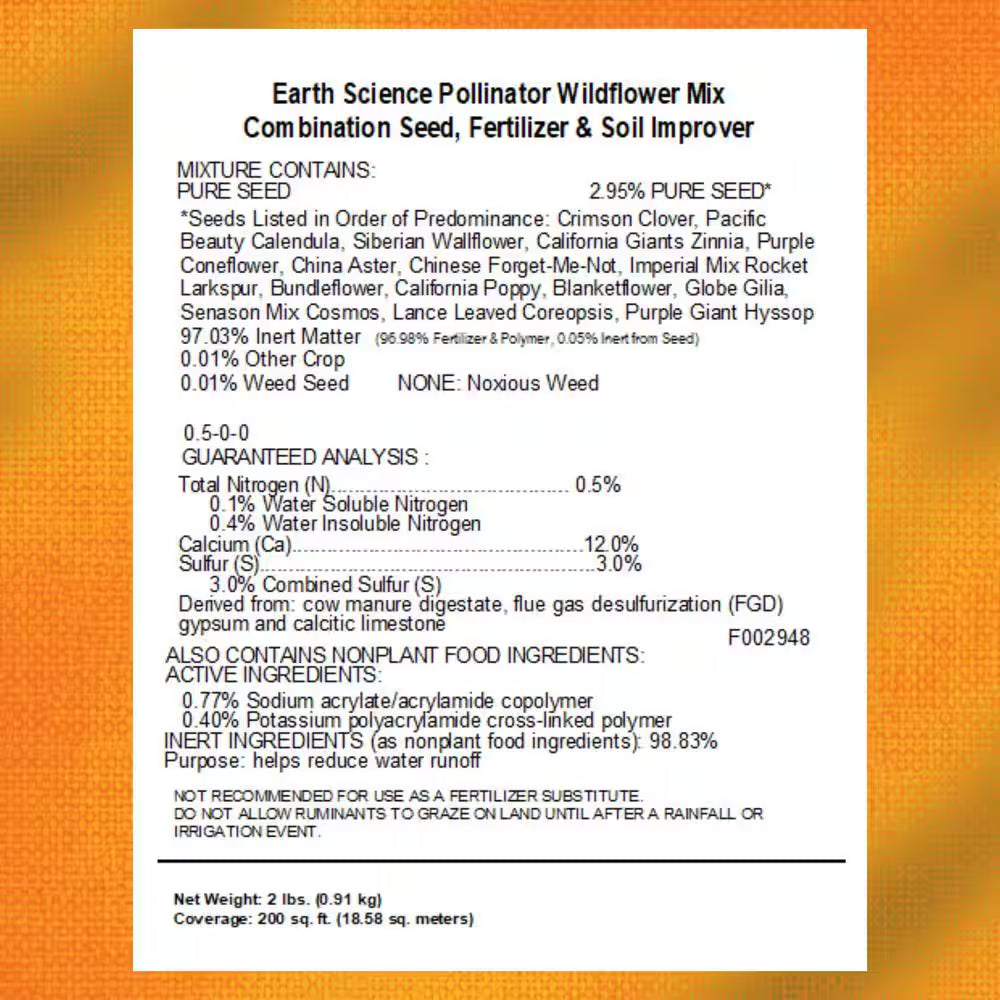 2 Lbs. Pollinator All-In-One Wildflower Mix with Seed, Plant Food and Soil Conditioners